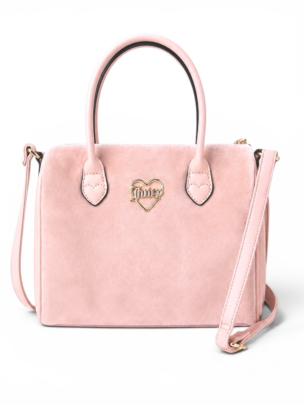 NWOT Juicy Couture Velour Pink Satchel Mini Bowler Crossbody Bag Y2K